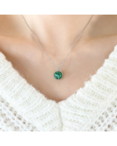 Fashion Swirl Pattern Inlay Turquoise Pendant Titanium Steel Necklace CA07830847