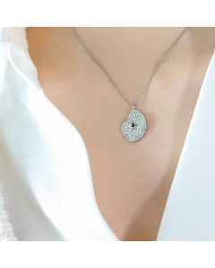 Love Is Not Absent Zircon Eye Of Life Material Plated Three Layers Of Real Gold Does Not Fade Clavicle Necklace Stainless Steel CA07830858-Steel Color-01