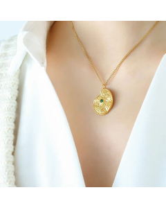 Love Is Not Absent Zircon Eye Of Life Material Plated Three Layers Of Real Gold Does Not Fade Clavicle Necklace Stainless Steel CA07830858-Gold Color-01