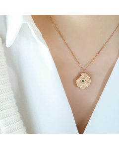 Love Is Not Absent Zircon Eye Of Life Material Plated Three Layers Of Real Gold Does Not Fade Clavicle Necklace Stainless Steel CA07830858-Rose Gold Color-02