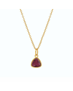 Female Color Birthday Stone Necklace Triangle Birthstone Pendant Colorful Zircon Clavicle Chain Titanium Steel CA07830866