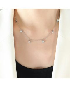 Female Niche Design Net Red Style Heart Zircon Pendant Necklace Commuter Titanium Steel Gold Plated Clavicle Necklace CA07830870