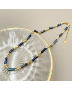 14K Natural Stone Hand-Woven Simple Design Necklace Daily Commuting Titanium Steel Fashionable All-Match Necklace CA07830874