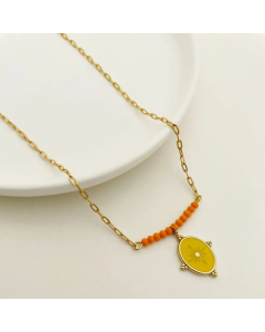 Ins Style Cute Sweet Leisure All-Match Fresh Various Pendant Stainless Steel Bead Clavicle Chain Necklace CA07830876