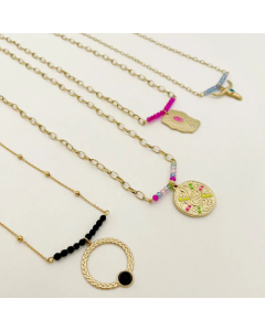 Ins Style Cute Sweet Leisure All-Match Fresh Various Pendant Stainless Steel Bead Clavicle Chain Necklace CA07830876