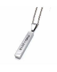 Casual Geometric Letter Stainless Steel Polishing Pendant Necklace CA07830882