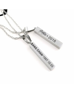 Casual Geometric Letter Stainless Steel Polishing Pendant Necklace CA07830882