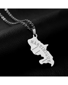 Casual Map Letter Stainless Steel Plating Pendant Necklace CA07830889