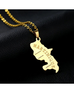 Casual Map Letter Stainless Steel Plating Pendant Necklace CA07830889