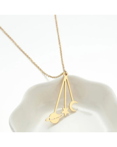 Cute Cartoon Character Heart Shape Stainless Steel Titanium Steel Plating Pendant Necklace CA07830890-Gold Color-01