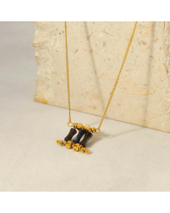 Vintage Style Geometric Plating Pendant Titanium Steel Necklace CA07830896