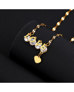 Light Luxury Style Love Inlay Zircon Pendant Titanium Steel Plating Necklace CA07830913