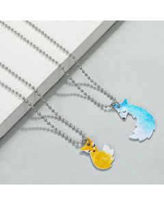 Cute Color Fox Stainless Steel Plating Pendant Necklace CA07830919