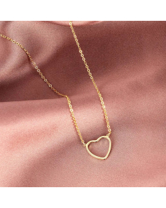 Minimalism Heart Shape Stainless Steel Titanium Steel Plating Necklace CA07830921