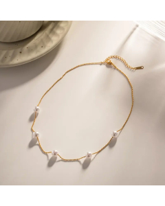 Minimalism Artificial Pearl Stainless Steel Plating Necklace CA07830932