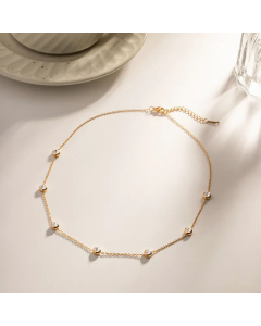 Minimalism Round Stainless Steel Plating Inlay Zircon Necklace CA07830937