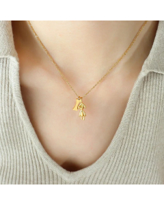 Exquisite Dog Bone Pendant Titanium Steel Necklace CA07830939