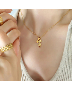Exquisite Dog Bone Pendant Titanium Steel Necklace CA07830939