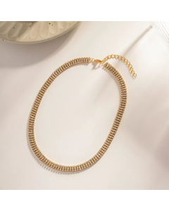 Super Flashing Plating Inlay Artificial Diamond Stainless Steel Necklace CA07830941