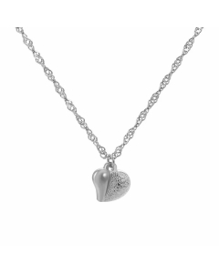 Fashion Heart Shape Inlay Zircon Titanium Steel Pendant Necklace CA07830945-Steel Color-01