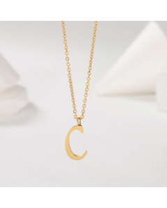 Simple Style Letter Plating Pendant Stainless Steel Necklace CA07830946-C