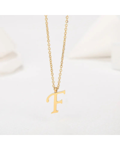 Simple Style Letter Plating Pendant Stainless Steel Necklace CA07830946-F
