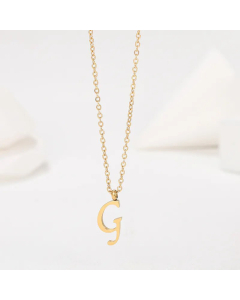 Simple Style Letter Plating Pendant Stainless Steel Necklace CA07830946-G