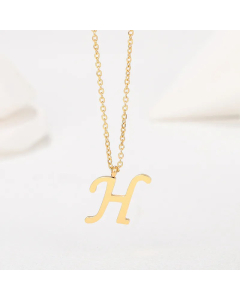 Simple Style Letter Plating Pendant Stainless Steel Necklace CA07830946-H