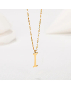 Simple Style Letter Plating Pendant Stainless Steel Necklace CA07830946-I