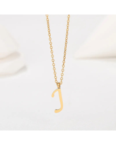 Simple Style Letter Plating Pendant Stainless Steel Necklace CA07830946-J