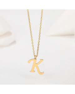 Simple Style Letter Plating Pendant Stainless Steel Necklace CA07830946-K