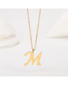 Simple Style Letter Plating Pendant Stainless Steel Necklace CA07830946-M