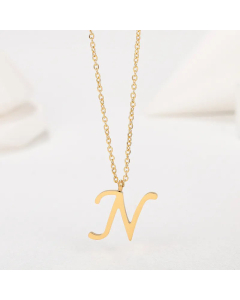 Simple Style Letter Plating Pendant Stainless Steel Necklace CA07830946-N