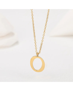 Simple Style Letter Plating Pendant Stainless Steel Necklace CA07830946-O