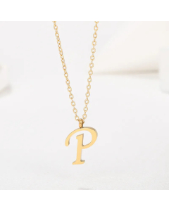 Simple Style Letter Plating Pendant Stainless Steel Necklace CA07830946-P
