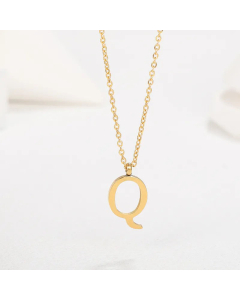 Simple Style Letter Plating Pendant Stainless Steel Necklace CA07830946-Q