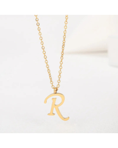 Simple Style Letter Plating Pendant Stainless Steel Necklace CA07830946-R
