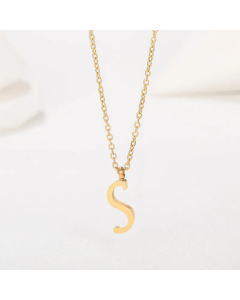 Simple Style Letter Plating Pendant Stainless Steel Necklace CA07830946-S