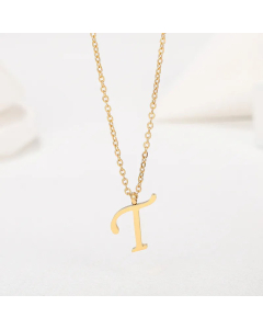 Simple Style Letter Plating Pendant Stainless Steel Necklace CA07830946-T