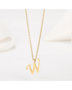 Simple Style Letter Plating Pendant Stainless Steel Necklace CA07830946-W