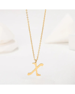 Simple Style Letter Plating Pendant Stainless Steel Necklace CA07830946-X