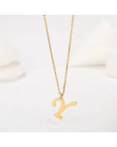 Simple Style Letter Plating Pendant Stainless Steel Necklace CA07830946-Y