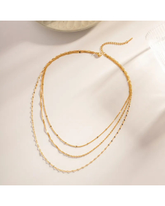 INS Style Layered Solid Color Stainless Steel Plating Necklaces CA07830948