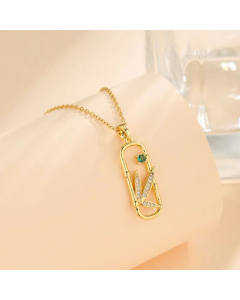 Refined Cross Square Flower Stainless Steel Titanium Steel Plating Inlay Zircon Pendant Necklace CA07830967
