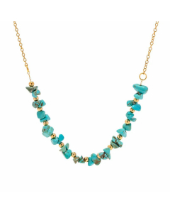 Classic Style Irregular Turquoise Plating Stainless Steel Necklace CA07830977