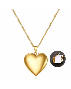 Heart Shape Can Be Open Titanium Steel Plating Pendant Necklace CA07830980