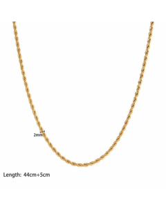 Hip-Hop Plain Solid Color Twist Chain Stainless Steel Titanium Steel Necklace CA07831001