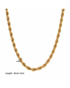 Hip-Hop Plain Solid Color Twist Chain Stainless Steel Titanium Steel Necklace CA07831001