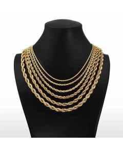 Hip-Hop Plain Solid Color Twist Chain Stainless Steel Titanium Steel Necklace CA07831001
