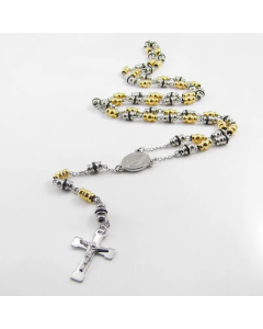 Daily Style Cross Pendent Titanium Steel Patchwork Necklace CA07831006